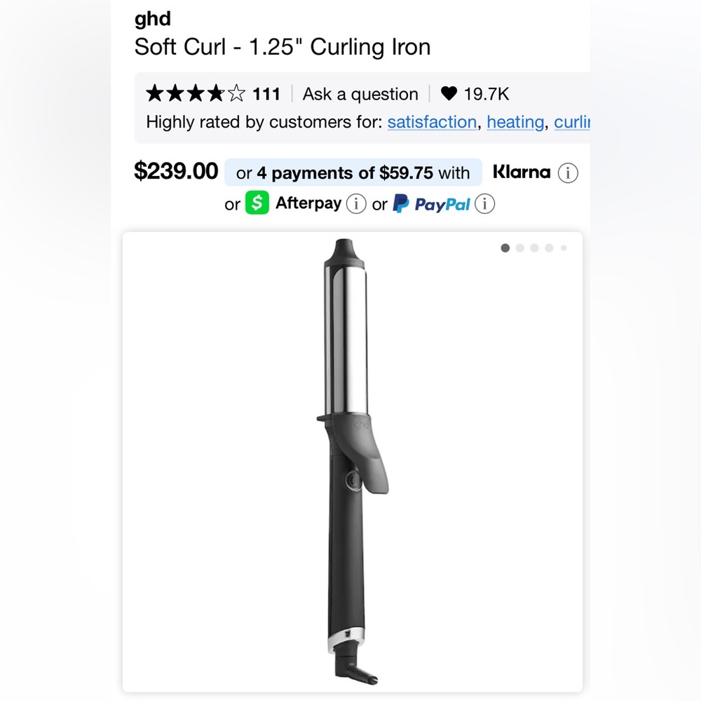 ghd Curve Iron Soft Curl Curling Iron